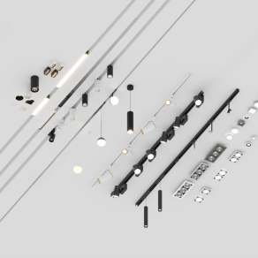 现代轨道灯3D模型下载